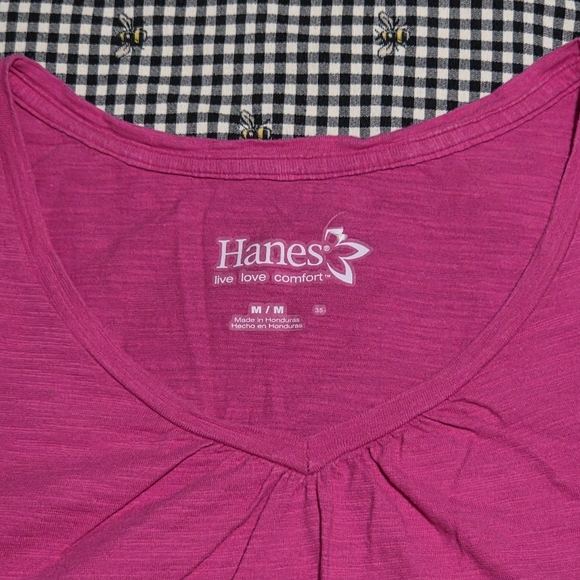 Women's Hanes Pink Short Sleeve Tee - Picture 2 of 16